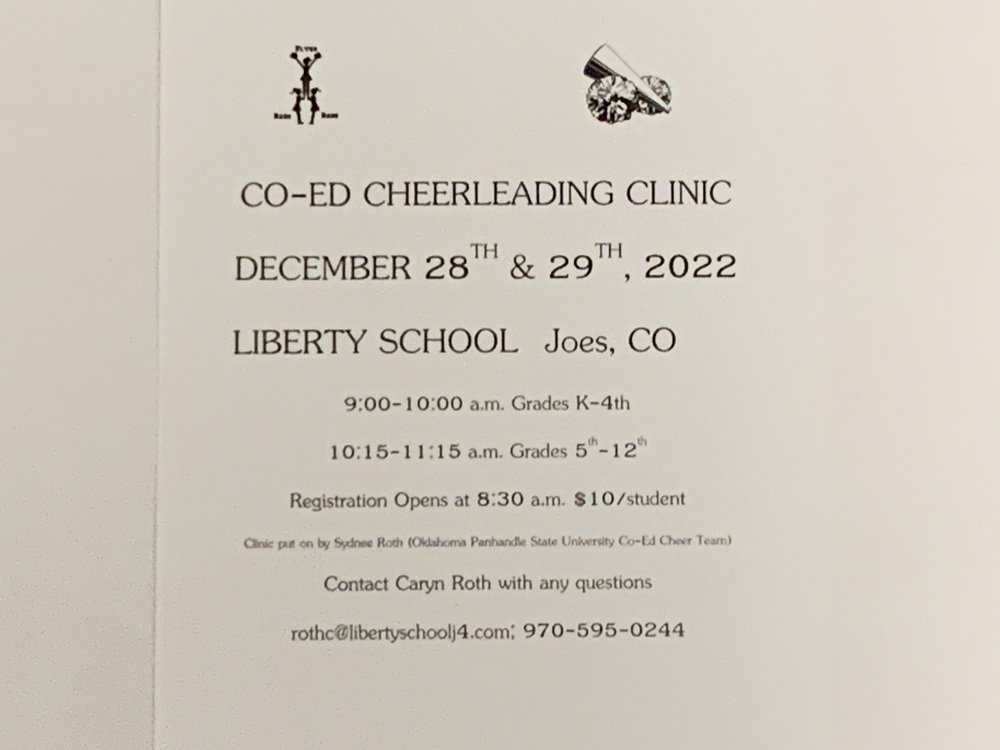 Co-Ed Cheer Clinic at Liberty School